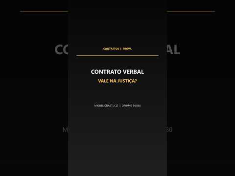 Capa do vídeo: Contrato verbal vale na Justiça?