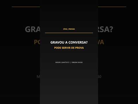 Capa do vídeo: Posso gravar uma conversa sem avisar?